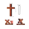 Venta Caliente de Amazon Llavero Mini Candelabro de Cruz de Madera Lote Colgante Pequeño de Cruz de Madera con Cuentas