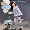 Camisa Chaleco Dopamina Estilo Coreano Energéticas Vibrantes Ropa para Superponer Jeans Dulces Moda Estilo Escolar Conjunto de Tres Piezas