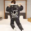 Pijama de Coral para Hombre, Invierno, Cuello Alto, Cremallera, Estilo Nuevo, Adolescentes, Estudiantes de Secundaria, Cálido, Estilo Otoño/Invierno, Sudadera con Capucha