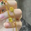 Tienda de Oro Mismo Estilo Pulsera Pequeña de Cubo de Azúcar para Mujer, Diseño de Nicho de Moda, Lujo Ligero Oro de Arena Vietnamita Diamante Amarillo, Color Duradero
