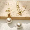 Pendientes de Perla y Circonita Coreanos Pendientes de Botón de Moda para el Trabajo para Mujer Pendientes de Tendencia Estilo Coreano de Alta Gama para Mujer Zhejiang
