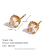 Moda Europea y Americana Elegante Collar Acero Inoxidable Chapado Oro 18K Cadena de Circonita Empalmada Pulsera Clip de Papel Pendientes