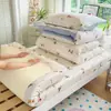 Conjunto de Lençol de Algodão Puro para Cama de Solteiro Três Peças para Dormitório Estudantil 90x190 Estilo Lençol com Elástico Conjunto de Colcha para Dormitório de Meninas Seis Peças 3