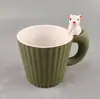Taza de Café Cerámica Vertical Rayada Creativa Transfronteriza, Taza Simple para el Hogar, Taza para Beber, Taza para el Té de la Tarde, Taza para el Desayuno