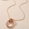 Explosiones Transfronterizas Joyería Collar Largo para Mujer Europeo y Americano Colgante de Círculo Geométrico Simple Exagerado Moda Elegante Cadena de Lana