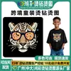 Ropa Infantil Transfronteriza Exquisitos Gafas Patrón de Leopardo con Pedrería Pegatinas, Pequeños Iconos de Pedrería, Pegatinas de Pedrería, Mini Diseños de Transferencia Térmica Fábrica