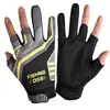 Guantes de Pesca con Señuelo para Hombres y Mujeres, Deportes al Aire Libre, Ciclismo, Antideslizantes, Pesca en el Mar, Estampados, Tres Dedos al Descubierto, Fábrica Mayorista Transfronteriza