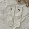 Calcetines de Invierno y Otoño Estilo Ab con Tacón de Dibujos Animados con Letras de Cachorro Hasta la Pantorrilla Estilo Preppy Lindos Versátiles Ins Calcetines de Algodón Puro