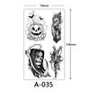 Tatuaje de Halloween Transfronterizo Pegatina Calavera Hoz Muerte Murciélago Negro Lápida Calabaza tatuaje