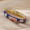 Pulsera Esmalte Cloisonné Brocado Moda Nacional Nueva Doble Hueca Estilo Étnico Retro Joyería Pulsera para Mujer
