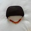 Bolso de Mano de Lujo con Cuentas para Mujer Verano 2025 Vacaciones en la Playa Nuevo Bolso de Paja Hombro Único Cruzado Bolso Tejido
