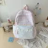 Mochila estilo coreano para alunas do ensino fundamental, alto apelo estético, estilo ins, grande capacidade, leve, mochila simples para o campus