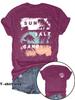 Estação independente da Amazon camiseta plus size gola redonda manga curta solta com estampa de letras europeias e americanas comércio exterior transfronteiriço