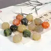 Jade de Seda Dourada Natural Contas Coloridas de Abóbora Atacado Jade Esculpido Contas de Melão Contas Soltas para DIY Acessórios Culturais Contas