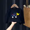 2010# Algodón Primavera y Otoño Nuevo para Niños Nuevo Manga Larga Camiseta Excavadora Niños Pequeños y Medianos Manga Larga Bebé Guapo