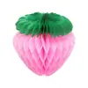 [Processamento Personalizado] Lanterna Artesanal Formato Bola de Mel de Morango Lanterna de Papel 3D de Morango para Crianças Lanterna para o Festival das Lanternas
