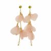 Pendientes largos de gasa con flores rosas estilo vacaciones junto al mar, con forma de corazón de hada, tarjeta fotográfica, pendientes para mujer, joyería para las orejas