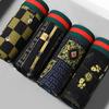 Ropa interior para hombre, Calzoncillos tipo bóxer de algodón puro para hombre, Caja de cuatro pares de ropa interior para niño, Ropa interior de color liso, Pantalones transpirables, Calzoncillos tipo bóxer
