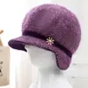 Gorro de Invierno para Mujeres de Mediana Edad y Mayores Abuela Mamá Persona Mayor Gorro Cálido Más Terciopelo Protección contra el Frío Lana Gorro de Punto para Señora Mayor