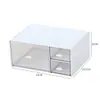 Caja de Almacenamiento Transparente Tipo Cajón para Papelería de Escritorio, Manualidades con Cuentas, Cosméticos y Artículos Varios de Oficina de Escritorio con Múltiples Compartimentos para Organización