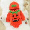 Bebê romper europeu e americano transfronteiriço Halloween abóbora roupa manga comprida uma peça romper baby bag peido romper festival Novo