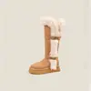 Botas de Neve Longas Femininas 2026 Chegada Nova de Inverno Plus Veludo Espessado Pelo Botas Cavaleiro Sola Grossa Sapatos de Algodão Quentes Femininos Venda por Atacado