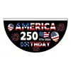 Aniversario 250 de América Bandera de EE. UU. de Fondo Mástil Abanico Forma de Bandera Interior Exterior Semicírculo
