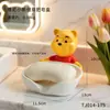 Caja de jabón de Winnie the Pooh para baño, instalación sin taladro, soporte de jabón para el hogar, diseño de dibujos animados, drenaje de agua, sin acumulación de agua, estante de almacenamiento