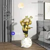 Coelho Astronauta Espacial Grande Enfeite para Lateral de Sofá, Estante de TV, Decoração de Chão, Presente de Inauguração de Casa para Sala de Estar, Decoração de Luxo Leve