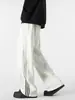Pantalones Fluidos de Rayas con Degradado Gris para Hombre, Nuevos Pantalones Deportivos de Chándal Rectos 2026, Pantalones Casuales de Estilo Americano con Tres Rayas