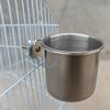 Tigela de comida de pássaro de aço inoxidável Clipe de aço inoxidável Copo de comida Caixa de comida Starling Magpie Liao Ge Caixa de comida Papagaio Suprimentos para animais de estimação