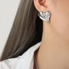 Colgante de amor con costuras bicolor en acero dorado de estilo francés, cadena de hueso de serpiente, joyería de acero de titanio, pendientes de estilo frío