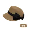 Boné de Baseball com Laço de Palha para Primavera e Verão com Aba Larga, Efeito Emagrecimento Facial, Chapéu Equestre de Topo Arredondado, Chapéu de Sol para Férias na Praia