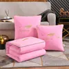 Colcha-Almohada Engrosada de Doble Uso para Siesta en la Oficina, Colcha de Aire Acondicionado, Cojín de Coche, Almohada Plegable para Sofá, Colcha Refrescante de Verano