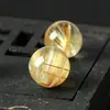 Cuentas sueltas de cuarzo rutilado dorado natural 7A, pulsera de una sola cuenta de cuarzo rutilado para hombres y mujeres, accesorios de cuentas DIY para collares y joyería