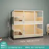 Jaula para Gatos de Cría Villa para Gatos de Madera Maciza Gabinete para Gatos de Tres Niveles con División Jaula para Partos de Gatos Jaula de Alojamiento Espaciosa Juncos