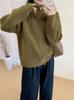 Chaqueta Suéter de Punto Cardigan Grueso Suave y Sedoso Color Puro con Cuello Alto y Cremallera, Nuevo para Otoño e Invierno, Holgado, Exportación Transfronteriza