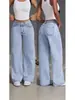 Amazon Aliexpress Venta Caliente Jeans de Mujer Verano Nuevo Sueltos Casual Rectos Moda Trendy Pantalones de Pierna Ancha