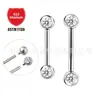 Piercing de Mamilo Jiangtai F136 em Titânio com Bola de Diamante Incrustada com Cruz de Zircônia Venda Quente Transfronteiriça Joia de Body Piercing em Liga de Titânio G23 Unha de Mamilo