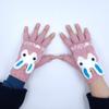 Guantes manoplas de invierno para niños de 4 a 16 años, para estudiantes, para escribir, cálidos, a prueba de frío, de lana tejida con orejas de conejo de dibujos animados