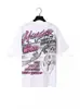 Rua Principal Hip Hop Grafite Rua Transfronteiriça Comércio Exterior Casual Americano Desenho Animado Estampa de Letras Camiseta de Manga Curta Moda Masculina e Feminina
