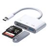 Lector de tarjetas OTG, adaptador tres en uno para teléfono móvil, tableta, ordenador, conexión tipo C a USB, convertidor SD TF
