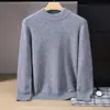 Suéter de cachemira estilo bebé para hombre, cuello alto medio, color liso, tejido grueso, casual y apto para negocios, capa base suave y cómoda