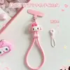 Adequado para corda de desenho animado de líquido real, cordão com comprimento de corda ajustável, cordão curto, cordão para celular, acessórios para celular