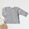 Macacão Infantil Estampa Floral Fresca Novo Estilo Macacão Bebê Menina Estilo Coreano Camiseta Manga Longa Confortável Amiga da Pele