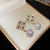 Pendientes Sencillos de Plata con Perla en Forma de Nariz de Cerdo Pendientes de Botón Estilo Palacio de la Moda Francesa con Sentido del Diseño Pendientes de Nicho para Mujer Venta al por Mayor