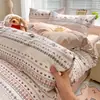 Juego de cuatro piezas de gasa de doble capa de algodón puro Clase A: funda de edredón, sábana bajera, funda de edredón, sábana de cama, juego de tres piezas para estudiante de dormitorio 4