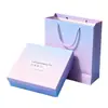 Cajas de Regalo de Lujo Personalizadas con Tapa y Base, Impresión a Color y Estampado Dorado, Cajas Rígidas con Bolsas de Tote a Juego, Producción de Cajas Vacías