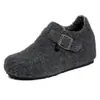 Sapatos Birkenstock Femininos com Salto Escondido e Forro de Lã, Cobertura Total, Mocassins Peludos de Solado Grosso Outono/Inverno 2025, Sapatos de Algodão Birkenstock, Mocassins