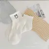 Calcetines de algodón para mujer de primavera y otoño, calcetines de verano finos divertidos, calcetines de verano de media pantorrilla, calcetines blancos cortos de moda para Instagram
